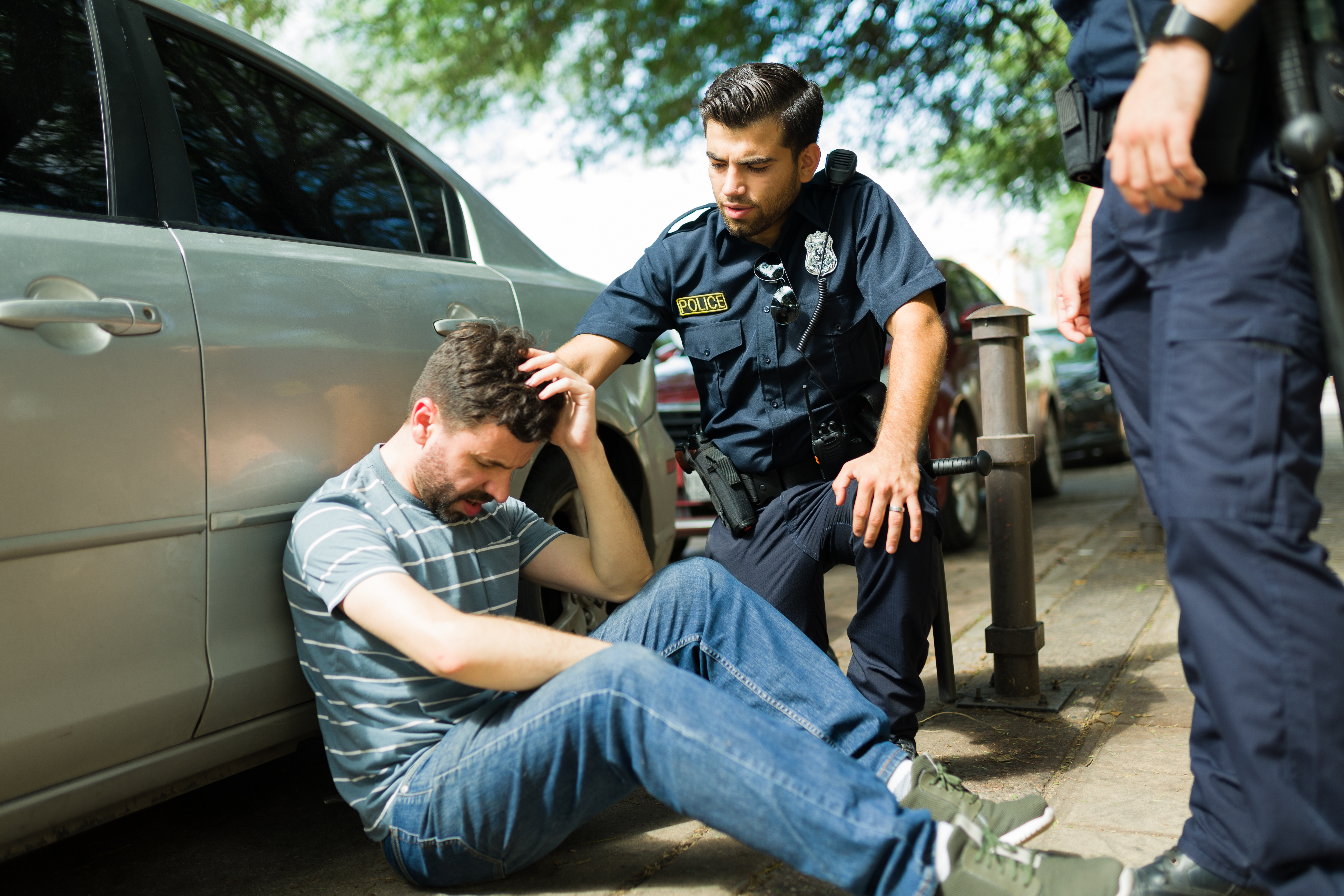 Officer assisting a person in crisis